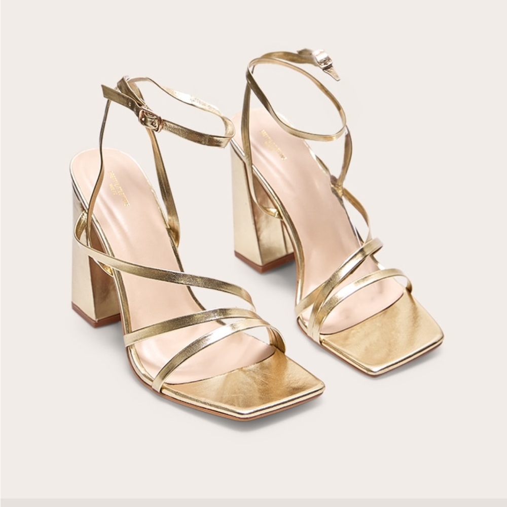 Elegant Gold Strappy Heels (Pretty Little Thing)